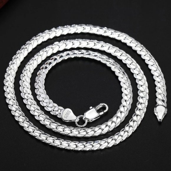 NEW 925 Sterling Silver 20'' Braided Snake Chain Necklace - Picture 3 of 4